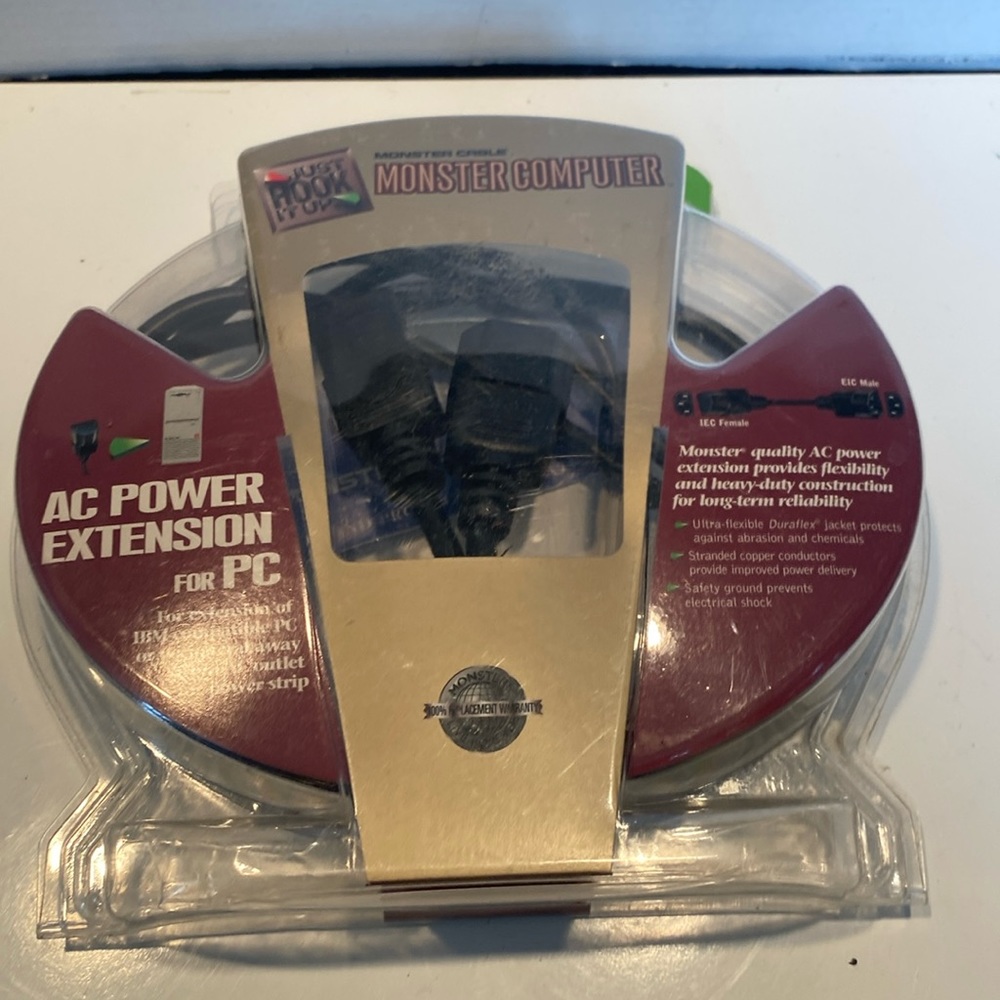 NIP & Vintage Monster Computer AC Power Extension for PC